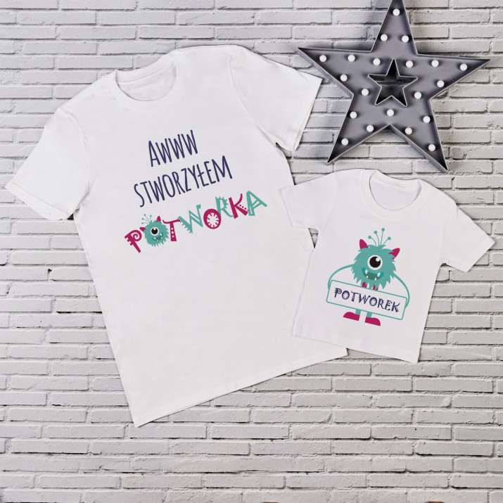 Stworzyłem potworka - Zestaw Koszulek Taty i Dziecka